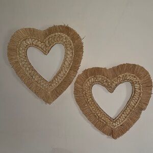 Valentines Day Heart-Shaped Woven Wall Decor - Brown